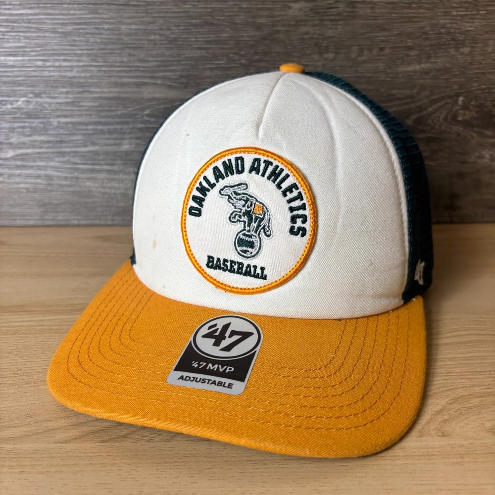Oakland Athletics Hat Cap Snap Back Trucker MLB Baseball Elephant Logo '47